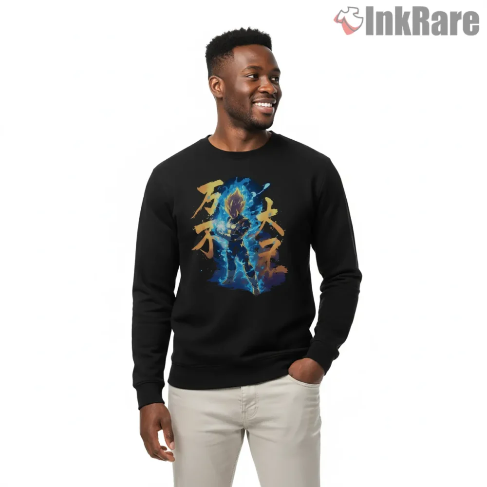 Vegeta Super Saiyan Flame Crest Shirt on graphic shirt for men graphic tee