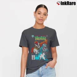 Women’s Venom Carnage Unleashed Hybrid Marvel Graphic Signature T-Shirt in charcoal | Soft, Flattering Fit