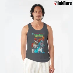 Men’s Venom Carnage Unleashed Hybrid Marvel Graphic Tank Top in charcoal | Breathable, Active-Friendly Design