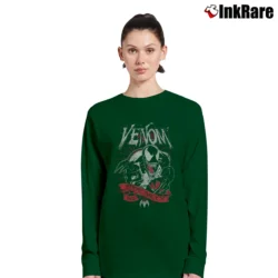 Women’s Venom Eddie Brock Marvel Comics Art Long-Sleeve Top in forest green | Sleek, Versatile, All-Season