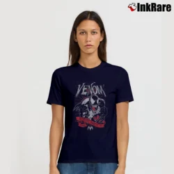 Women’s Venom Eddie Brock Marvel Comics Art Signature T-Shirt in navy | Soft, Flattering Fit
