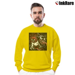 Men’s Venom Gengar Pokemon Mashup Graphic Crewneck Sweatshirt in yellow | Cozy Fabric, Clean Style