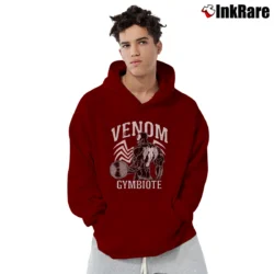 Men’s Venom Gymbiote Workout Marvel Athletic Pullover Hoodie in maroon | Cozy, Durable, Modern Fit