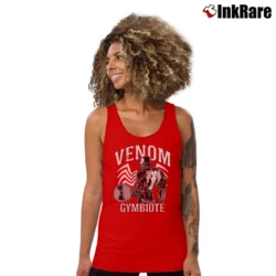 Women’s Venom Gymbiote Workout Marvel Athletic Tank Top in red | Lightweight, Movement-Friendly
