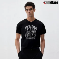Men’s Venom Gymbiote Workout Marvel Athletic V-Neck Tee in black | Sharp, Breathable, Everyday Staple