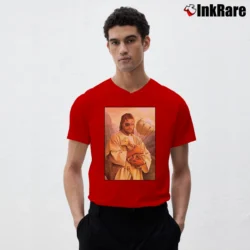 Men’s Venom Jesus Snake V-Neck Tee in red | Sharp, Breathable, Everyday Staple