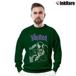 Men’s Venom Marvel Graphic Crewneck Sweatshirt in forest green | Cozy Fabric, Clean Style