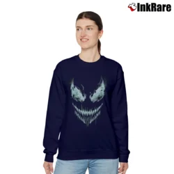 Women’s Venom Menacing Smoke Marvel Graphic Relaxed Sweatshirt in navy | Soft, Laid-Back Vibe