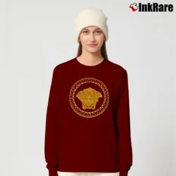 Women’s Versace Medusa Graphic Long-Sleeve Top in maroon | Sleek, Versatile, All-Season