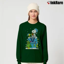 Women’s Villanova Wildcats Snoopy Christmas Long-Sleeve Top in forest green | Sleek, Versatile, All-Season