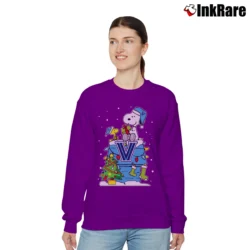 Women’s Villanova Wildcats Snoopy Christmas Relaxed Sweatshirt in purple | Soft, Laid-Back Vibe