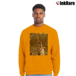 Men’s Vince Carter Dunk for NBA Fans and Basketball Lovers Crewneck Sweatshirt in orange | Cozy Fabric, Clean Style