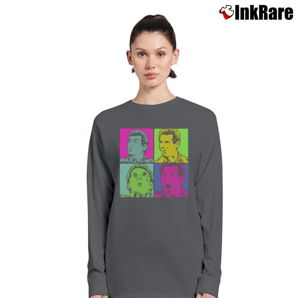 Women’s Vince McMahon Wrestling Meme Long-Sleeve Top in charcoal | Sleek, Versatile, All-Season