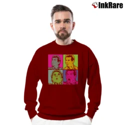 Men’s Vince McMahon Wrestling Meme Crewneck Sweatshirt in maroon | Cozy Fabric, Clean Style