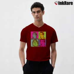Men’s Vince McMahon Wrestling Meme V-Neck Tee in maroon | Sharp, Breathable, Everyday Staple