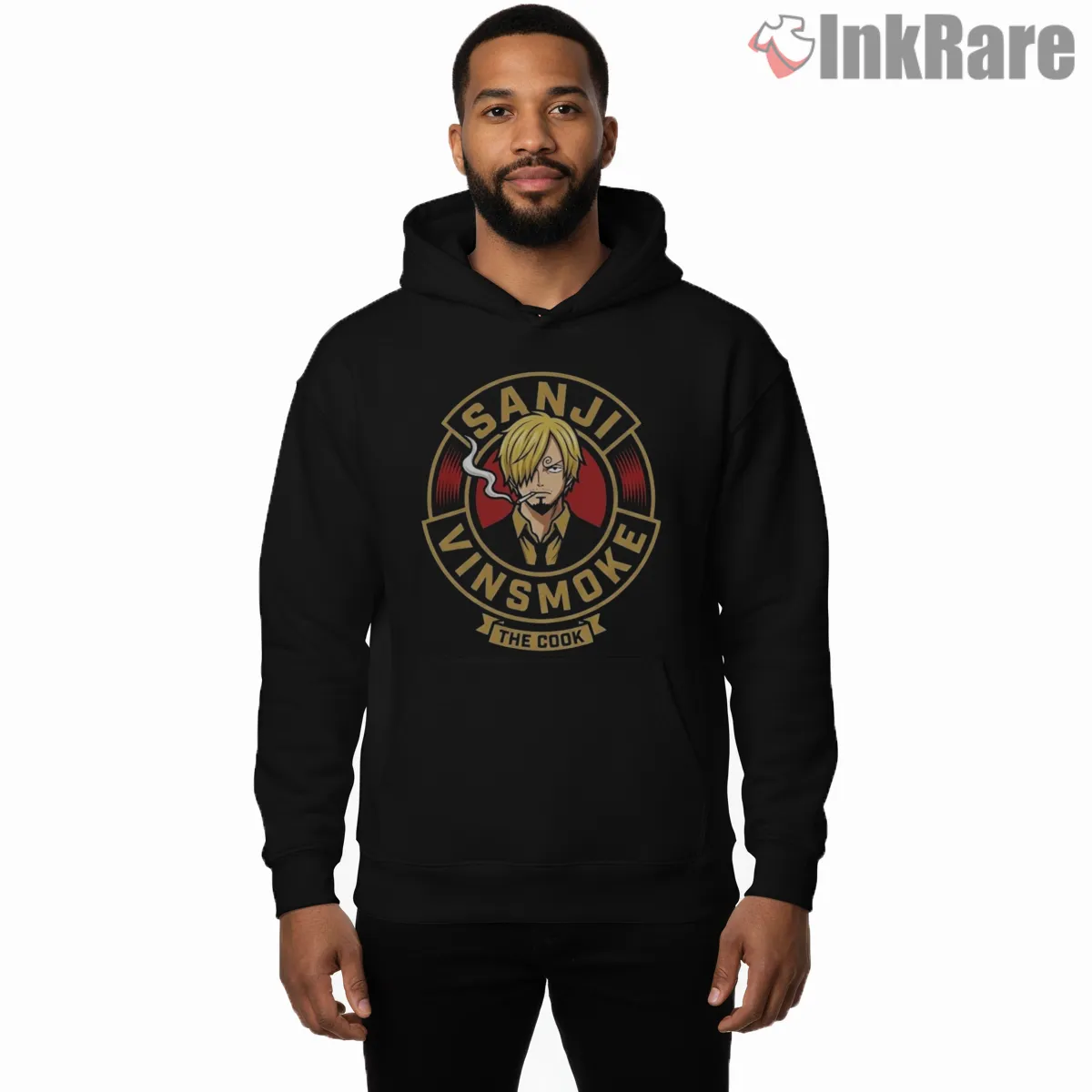 Vinsmoke Sanji Classic Cook Pirate Anime Shirt on black hoodie for men graphic tee