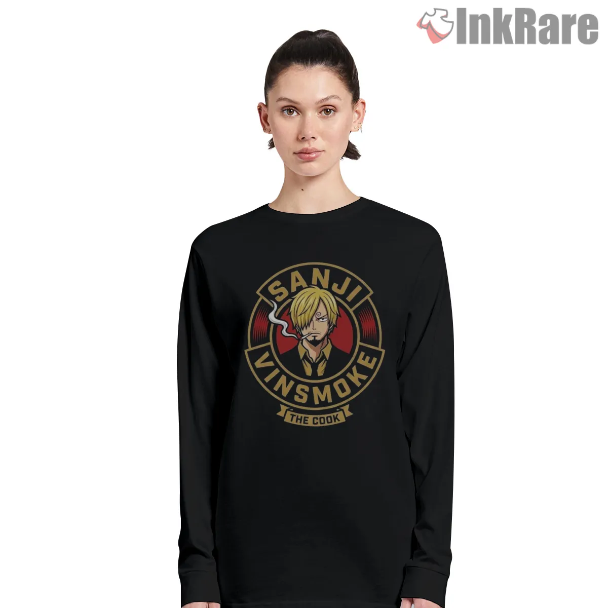 Vinsmoke Sanji Classic Cook Pirate Anime Long Sleeve Black Vinsmoke Sanji Classic Cook Pirate Anime Shirt on black long sleeve shirt for women graphic tee