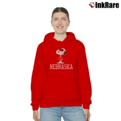 Women’s Vintage 1971 University Of Nebraska Snoopy College Cozy Hoodie in red | Warm, Structured, Stylish