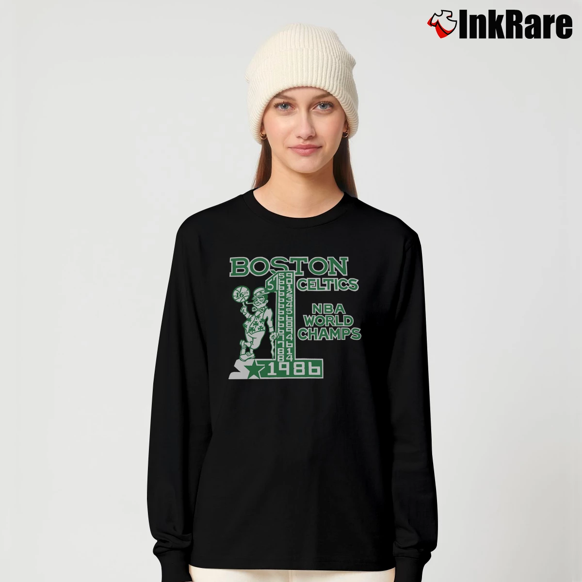 Vintage 1986 Boston Celtics Women’s Long-Sleeve Top in black – Effortless Layer Women’s Vintage 1986 Boston Celtics Long-Sleeve Top in black | Sleek, Versatile, All-Season