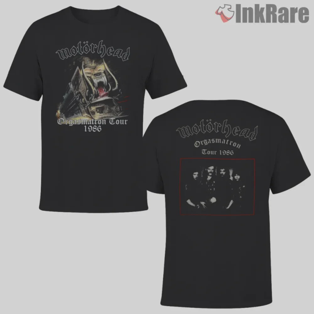 Motorhead Orgasmatron Tour 1986 Vintage Double Sided Shirt with classic album-era artwork