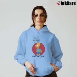 Women’s Vintage 1990 Bart Simpson Retro 90s Cartoon Comedy Cozy Hoodie in light blue | Warm, Structured, Stylish