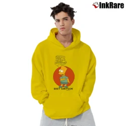 Men’s Vintage 1990 Bart Simpson Retro 90s Cartoon Comedy Pullover Hoodie in yellow | Cozy, Durable, Modern Fit