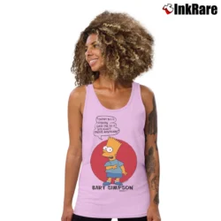 Women’s Vintage 1990 Bart Simpson Retro 90s Cartoon Comedy Tank Top in light pink | Lightweight, Movement-Friendly