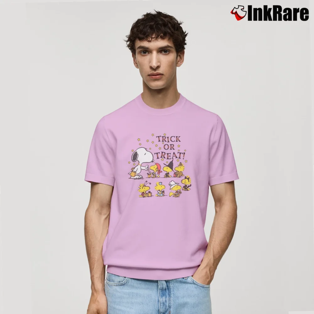 Men’s Vintage 1990s Snoopy Trick Or Treat Halloween Classic T-Shirt in light pink | Soft, Breathable Everyday Wear