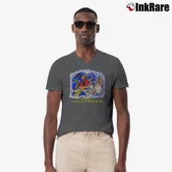 Men’s Vintage 1995 Looney Tunes Happy Halloween V-Neck Tee in charcoal | Sharp, Breathable, Everyday Staple