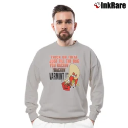Men’s Vintage 1995 Looney Tunes Yosemite Sam Trick Or Treat Crewneck Sweatshirt in sport grey | Cozy Fabric, Clean Style