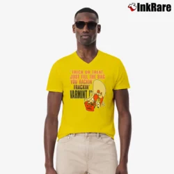 Men’s Vintage 1995 Looney Tunes Yosemite Sam Trick Or Treat V-Neck Tee in yellow | Sharp, Breathable, Everyday Staple