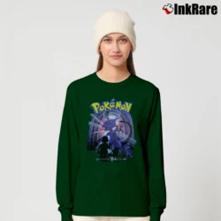 Women’s Vintage 1999 Mewtwo Cartoon Network Pokemon Long-Sleeve Top in forest green | Sleek, Versatile, All-Season