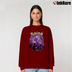 Women’s Vintage 1999 Mewtwo Cartoon Network Pokemon Relaxed Sweatshirt in maroon | Soft, Laid-Back Vibe