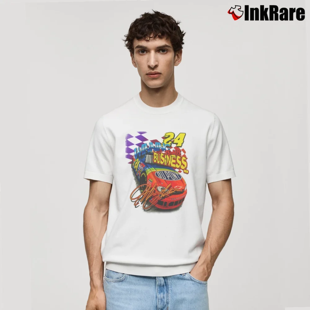 Men’s Vintage 1999 Nascar Jeff Gordon Winning Is His Business Classic T-Shirt in white | Soft, Breathable Everyday Wear