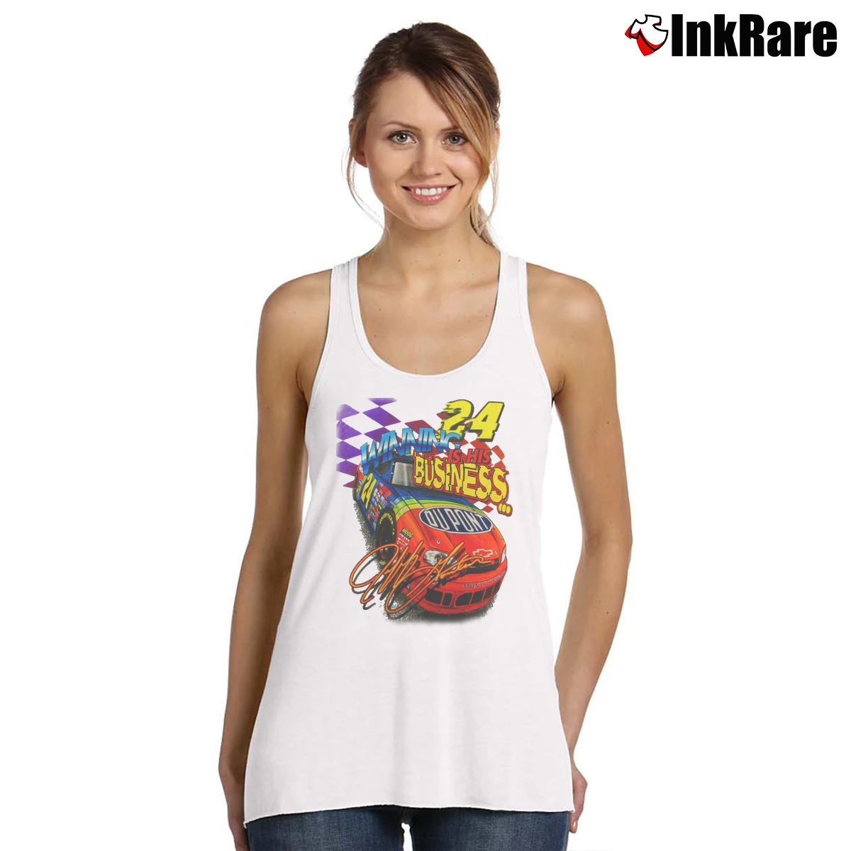Vintage 1999 Nascar Jeff Gordon Winning Is His Business Women’s Essential Tank in white – Summer Ready Women’s Vintage 1999 Nascar Jeff Gordon Winning Is His Business Tank Top in white | Lightweight, Movement-Friendly