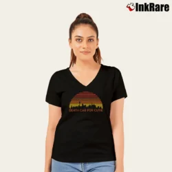 Women’s Vintage 2000s Death Cab For Cutie V-Neck Tee in black | Chic Neckline, Soft Texture