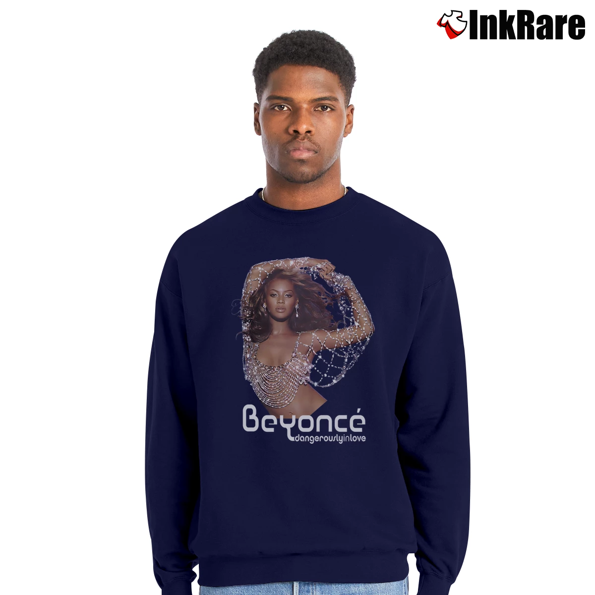 Men’s Vintage 2003 Beyoncé 'Dangerously in Love' Tour Crewneck Sweatshirt in navy | Cozy Fabric, Clean Style