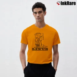 Men’s Vintage 60s Linus Peanuts Mayo Spruce Schultz V-Neck Tee in orange | Sharp, Breathable, Everyday Staple