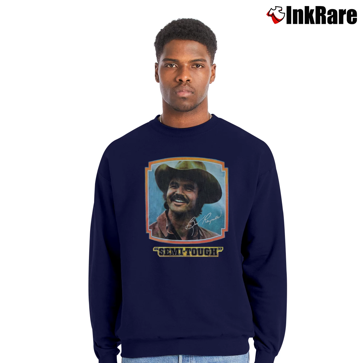 Vintage 70s Burt Reynolds Semi Tough Men’s Crewneck Sweatshirt in navy – Soft & Durable Men’s Vintage 70s Burt Reynolds Semi Tough Crewneck Sweatshirt in navy | Cozy Fabric, Clean Style