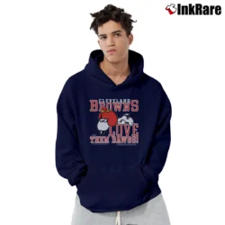 Men’s Vintage 70s Cleveland Browns Snoopy Love Them Dawgs Pullover Hoodie in navy | Cozy, Durable, Modern Fit