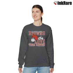 Women’s Vintage 70s Cleveland Browns Snoopy Love Them Dawgs Relaxed Sweatshirt in charcoal | Soft, Laid-Back Vibe