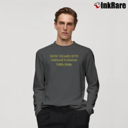 Men’s Vintage 80s Grateful Dead 1986 New Years Eve Oakland Coliseum Long-Sleeve Shirt in charcoal | Sleek, Lightweight, Year-Round Wear