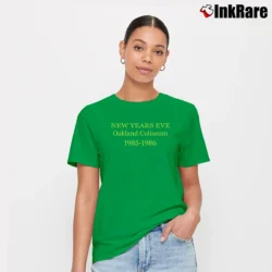 Women’s Vintage 80s Grateful Dead 1986 New Years Eve Oakland Coliseum Signature T-Shirt in irish green | Soft, Flattering Fit