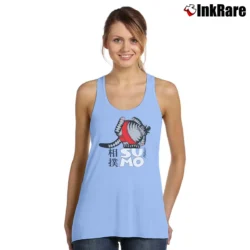 Women’s Vintage 80s Sumo Cat B Kliban Crazy Tank Top in light blue | Lightweight, Movement-Friendly