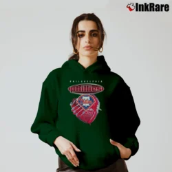 Women’s Vintage 90's Philadelphia Phillies MLB Baseball Cozy Hoodie in forest green | Warm, Structured, Stylish