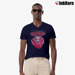 Men’s Vintage 90's Philadelphia Phillies MLB Baseball V-Neck Tee in navy | Sharp, Breathable, Everyday Staple
