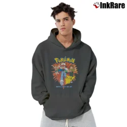 Men’s Vintage 90s 1999 Nintendo Pokemon Pullover Hoodie in charcoal | Cozy, Durable, Modern Fit