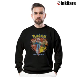 Men’s Vintage 90s 1999 Nintendo Pokemon Crewneck Sweatshirt in black | Cozy Fabric, Clean Style