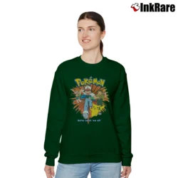 Women’s Vintage 90s 1999 Nintendo Pokemon Relaxed Sweatshirt in forest green | Soft, Laid-Back Vibe