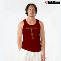 Men’s Vintage 90s Firehose Cat Rock Band Graphic Tank Top in maroon | Breathable, Active-Friendly Design